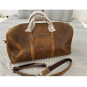 Leather Duffel Bag for Men Travel Bags Gym Sports Weekend Carry on Bag